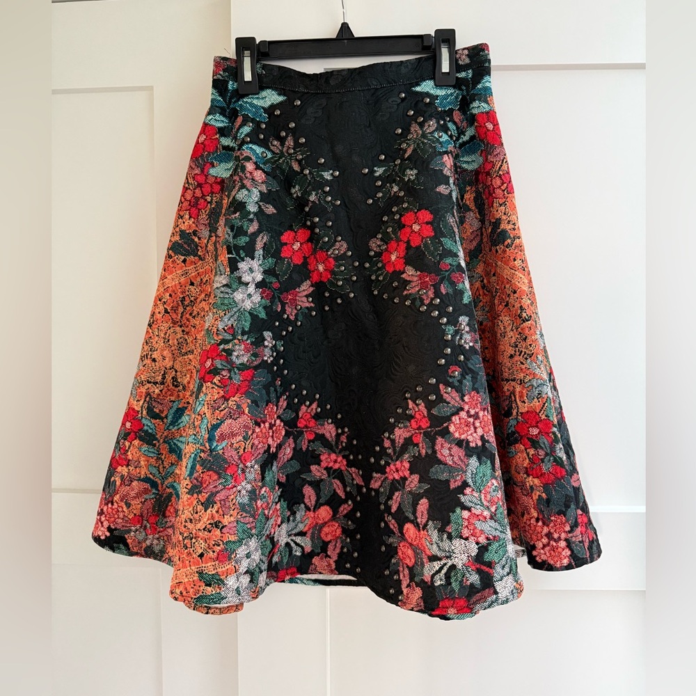 BEBE Print Flared Skirt